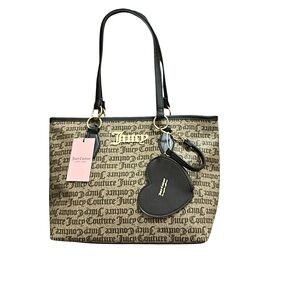 NWT Juicy Couture Black and Tan Logo Tote with coin purse